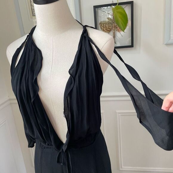 Reformation Cordelia Romantic Flowing Gorgette Formal Wrap Maxi Dress $328 8 - Picture 4 of 10